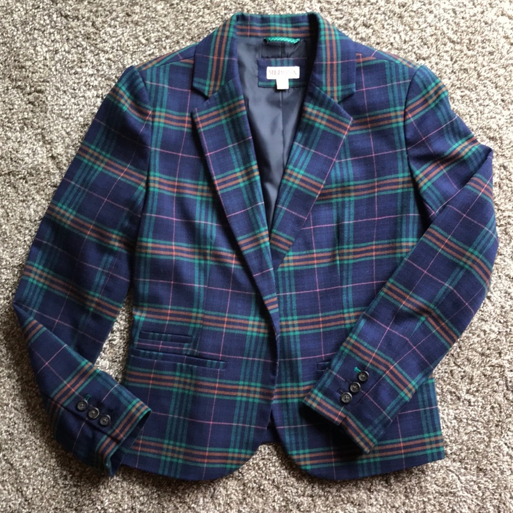 Navy Plaid Blazer
